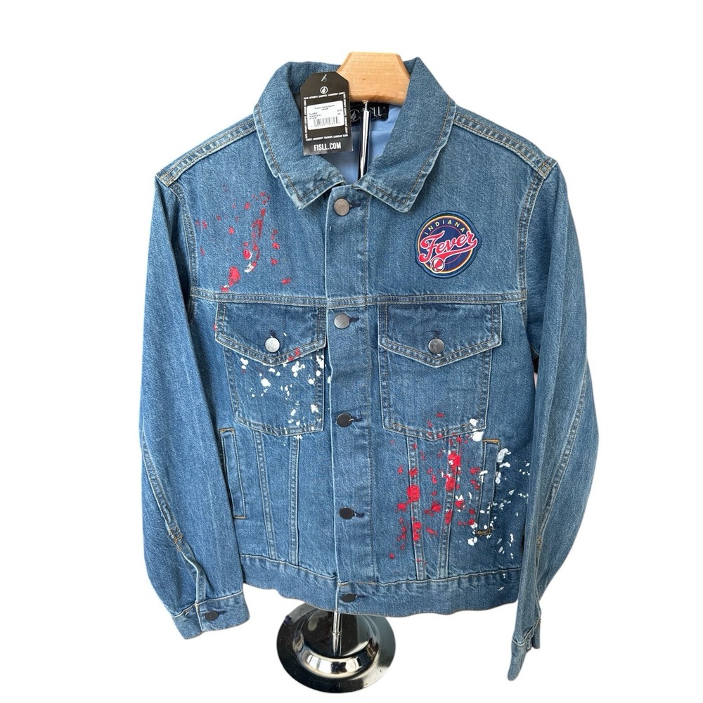 Caitlin Clark WNBA Indiana Fever Denim Jean Jacket Women's Large Licensed